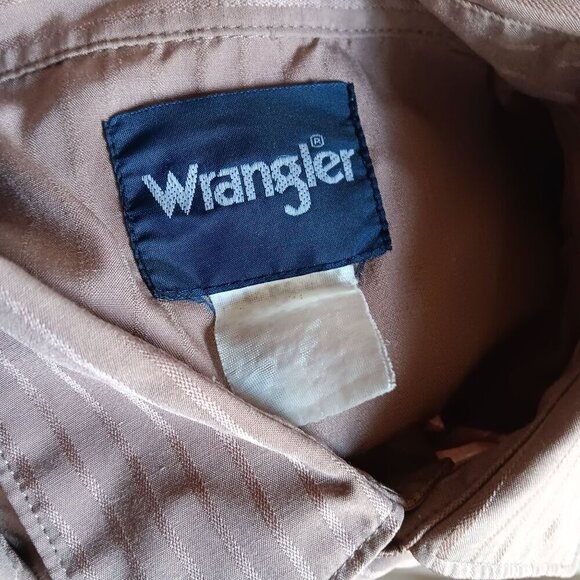 Vtg Rockabilly Western Shirt 80s Cowboy Snapper Large Wrangler Shiny Stripe - Picture 6 of 6